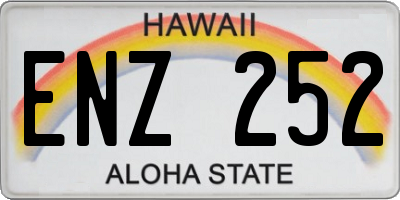 HI license plate ENZ252