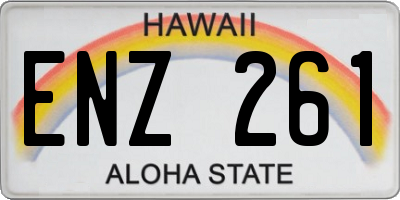 HI license plate ENZ261