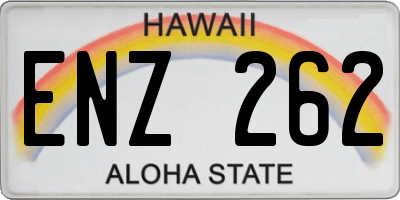 HI license plate ENZ262