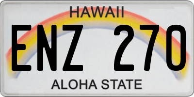HI license plate ENZ270