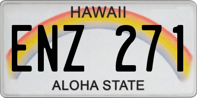 HI license plate ENZ271