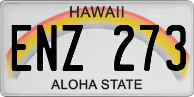 HI license plate ENZ273