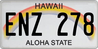 HI license plate ENZ278