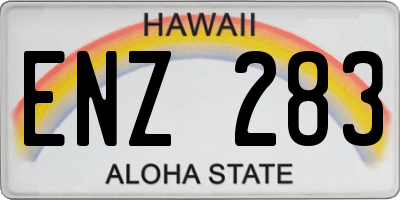 HI license plate ENZ283