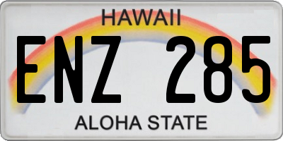 HI license plate ENZ285
