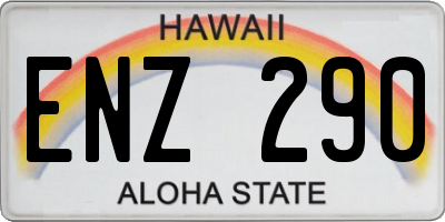 HI license plate ENZ290