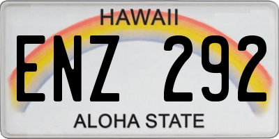 HI license plate ENZ292