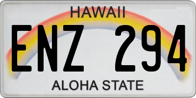 HI license plate ENZ294