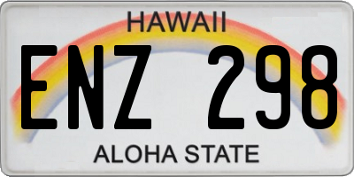HI license plate ENZ298