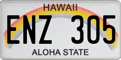 HI license plate ENZ305