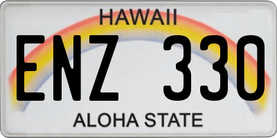 HI license plate ENZ330