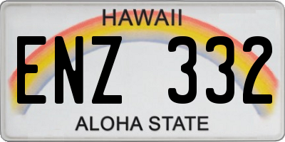 HI license plate ENZ332