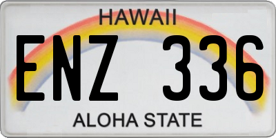 HI license plate ENZ336