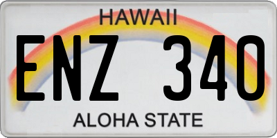 HI license plate ENZ340