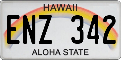 HI license plate ENZ342