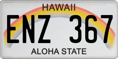 HI license plate ENZ367