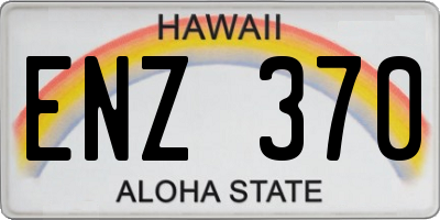 HI license plate ENZ370