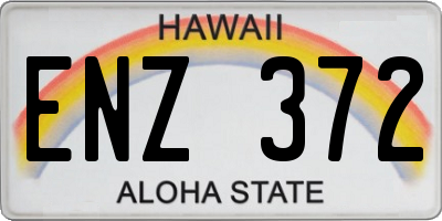 HI license plate ENZ372