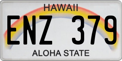 HI license plate ENZ379