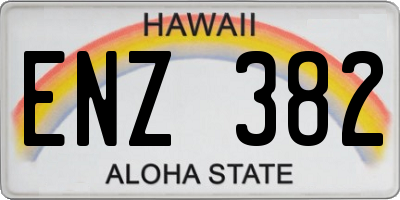HI license plate ENZ382