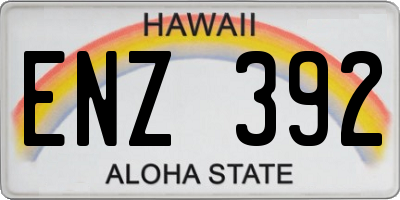 HI license plate ENZ392