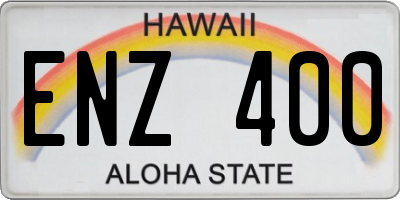 HI license plate ENZ400