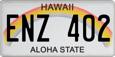 HI license plate ENZ402