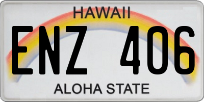 HI license plate ENZ406