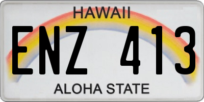 HI license plate ENZ413