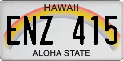 HI license plate ENZ415