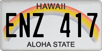 HI license plate ENZ417