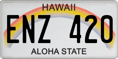 HI license plate ENZ420