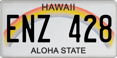 HI license plate ENZ428