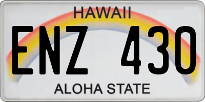 HI license plate ENZ430