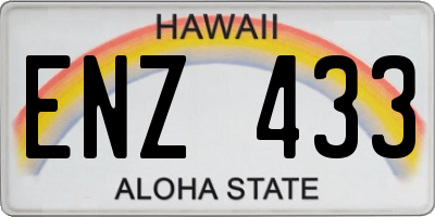 HI license plate ENZ433