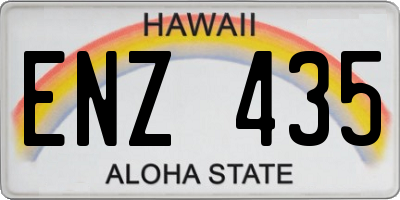 HI license plate ENZ435