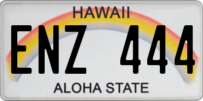 HI license plate ENZ444