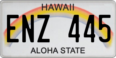 HI license plate ENZ445