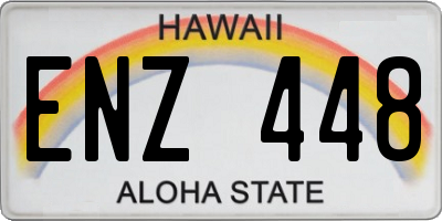 HI license plate ENZ448
