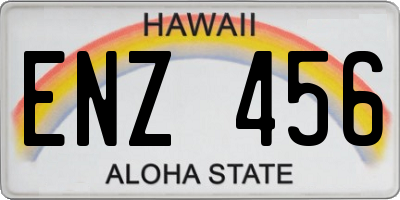 HI license plate ENZ456