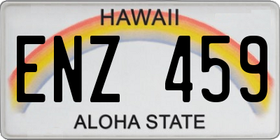 HI license plate ENZ459