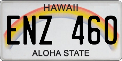 HI license plate ENZ460