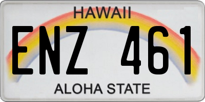 HI license plate ENZ461