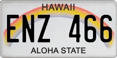 HI license plate ENZ466