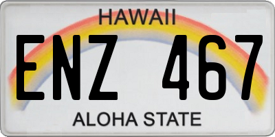 HI license plate ENZ467