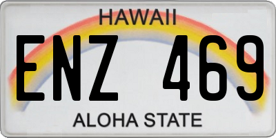 HI license plate ENZ469
