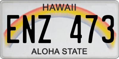 HI license plate ENZ473