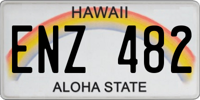 HI license plate ENZ482