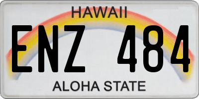 HI license plate ENZ484