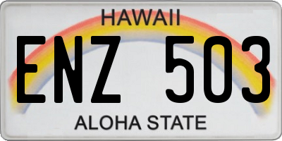 HI license plate ENZ503